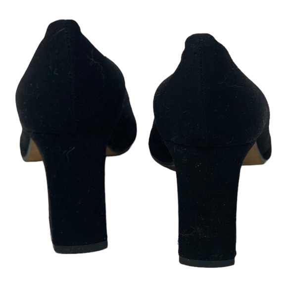 Saks Fifth Avenue black peep toes heel shoes size 10M - Picture 4 of 8